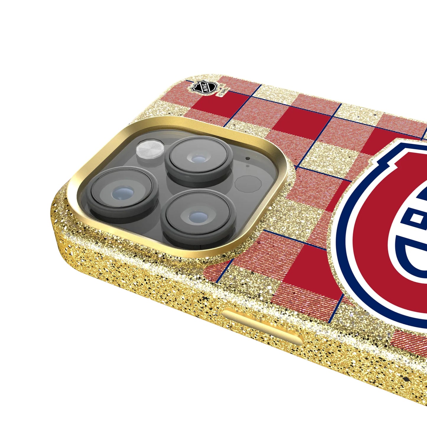 Montreal Canadiens Plaid Bling Phone Case for Apple iPhone