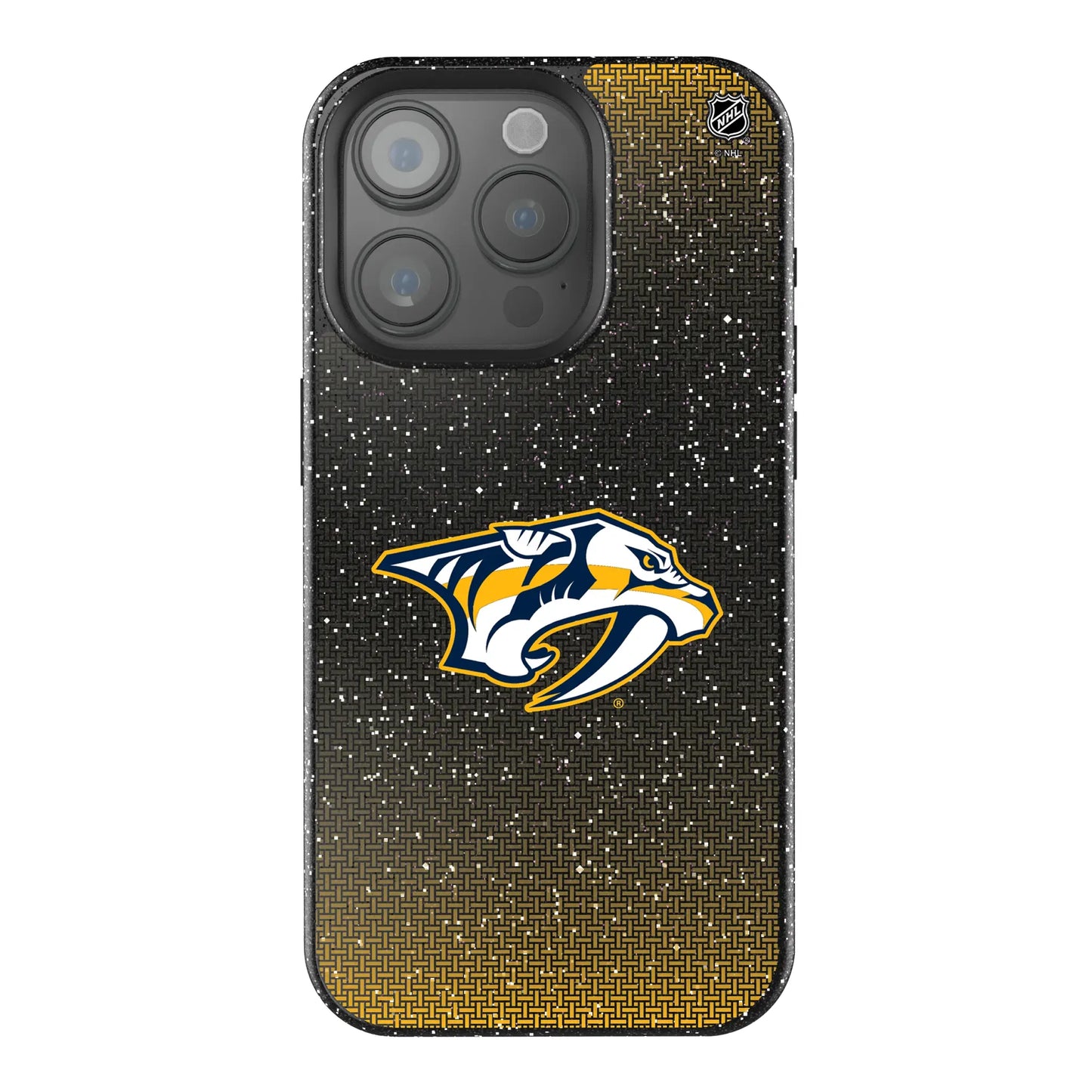 Nashville Predators Linen Black Bling Phone Case for Apple iPhone