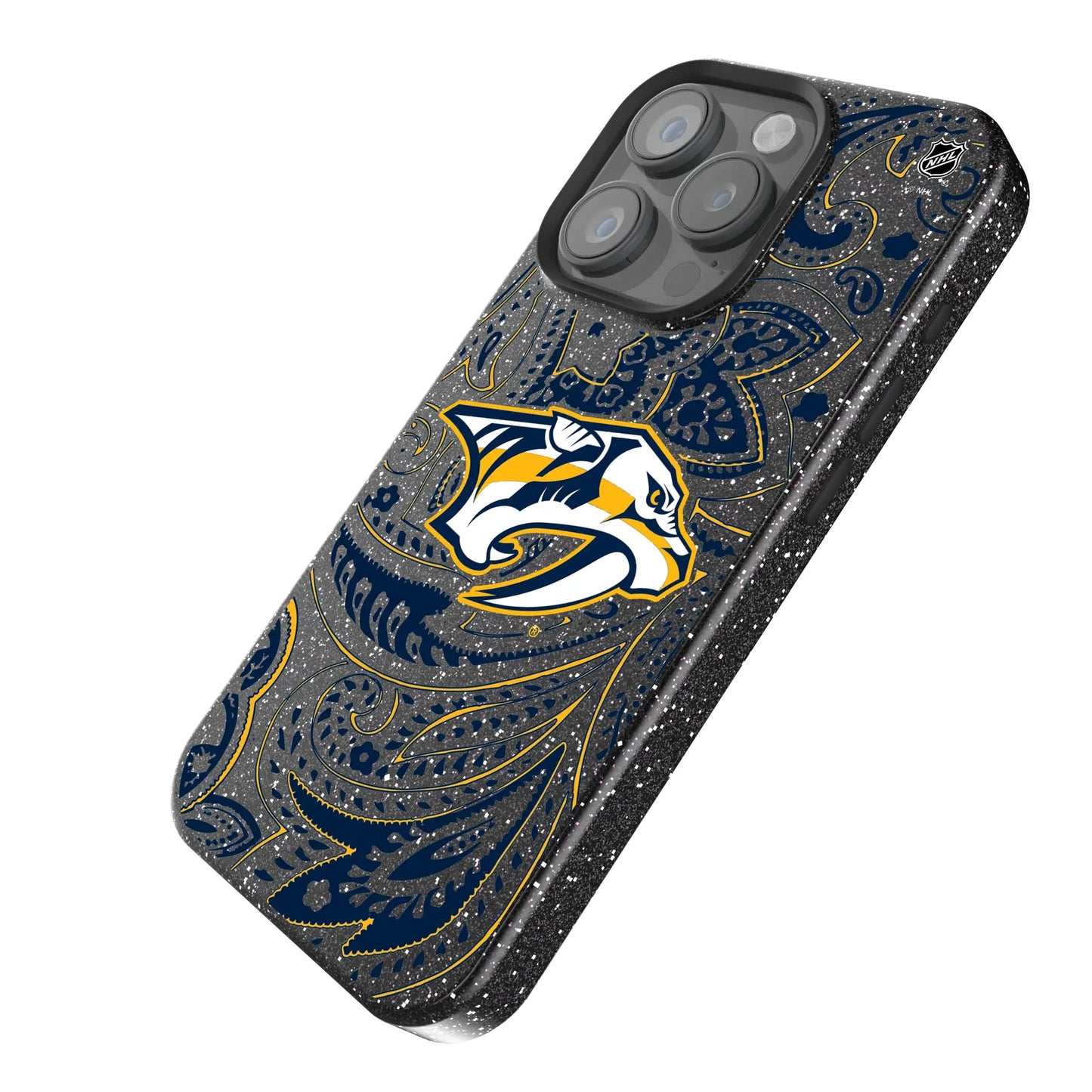 Nashville Predators Paisley Black Bling Phone Case for Apple iPhone