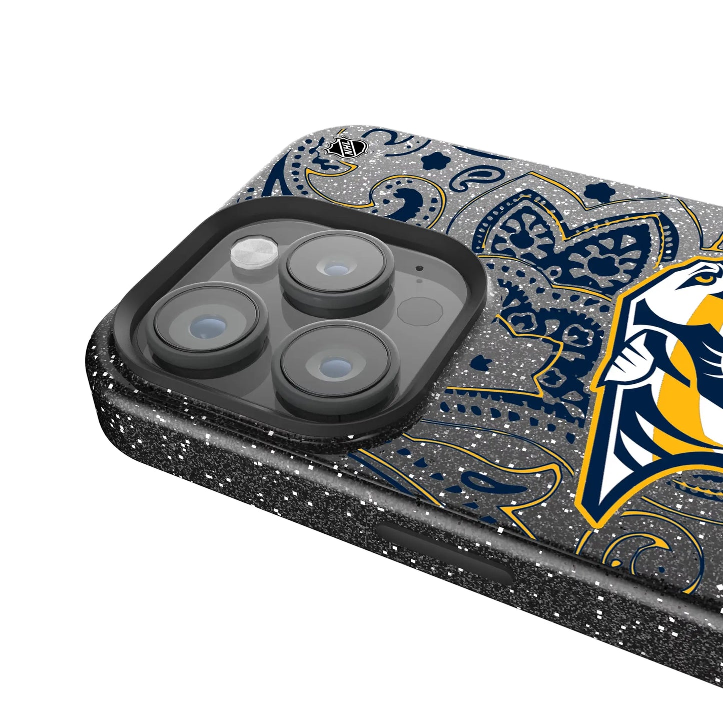 Nashville Predators Paisley Black Bling Phone Case for Apple iPhone