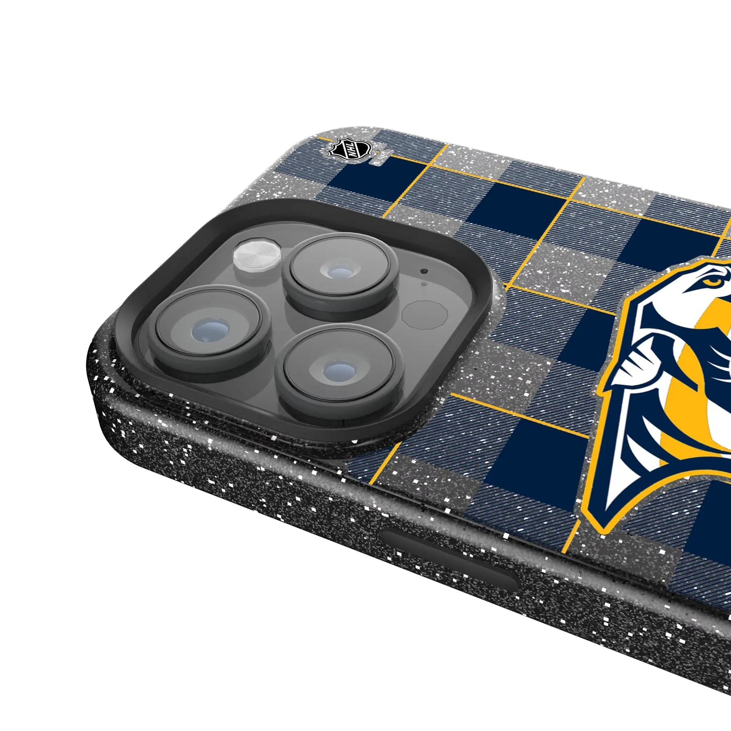 Nashville Predators Plaid Black Bling Phone Case for Apple iPhone