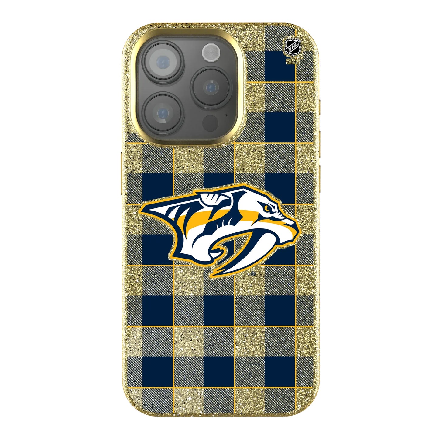 Nashville Predators Plaid Bling Phone Case for Apple iPhone