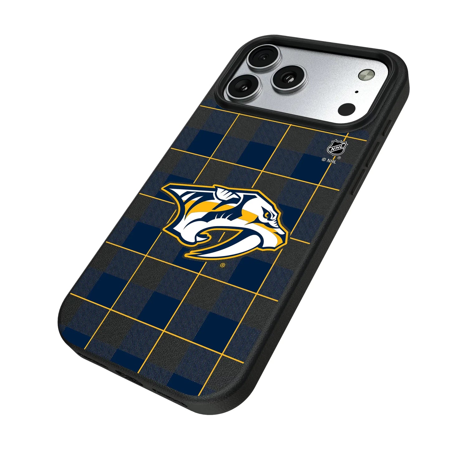 Nashville Predators Plaid MagSafe Compatible Phone Case for Apple iPhone