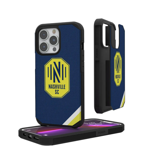Nashville SC Diagonal Stripe Rugged Phone Case for Apple iPhone