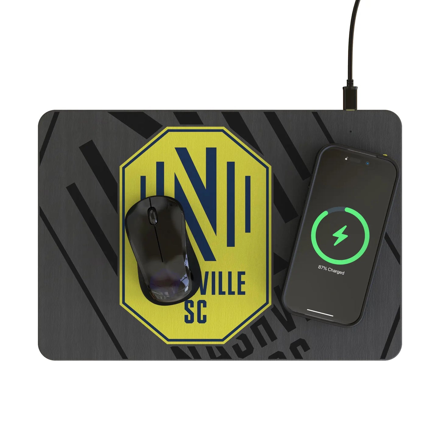 Nashville SC Monocolor Tilt 15-Watt Wireless Charger and Mouse Pad