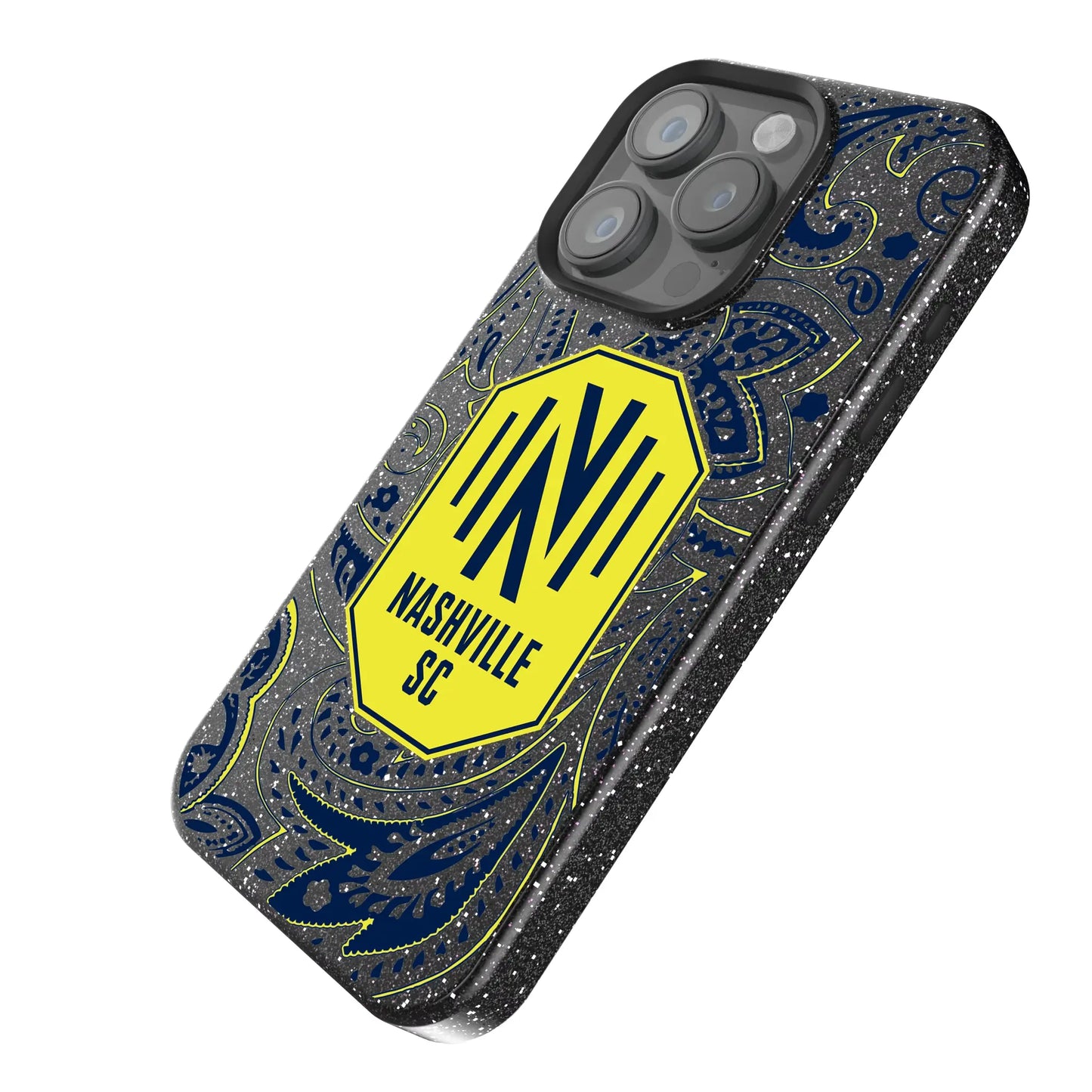 Nashville SC Paisley Black Bling Phone Case for Apple iPhone