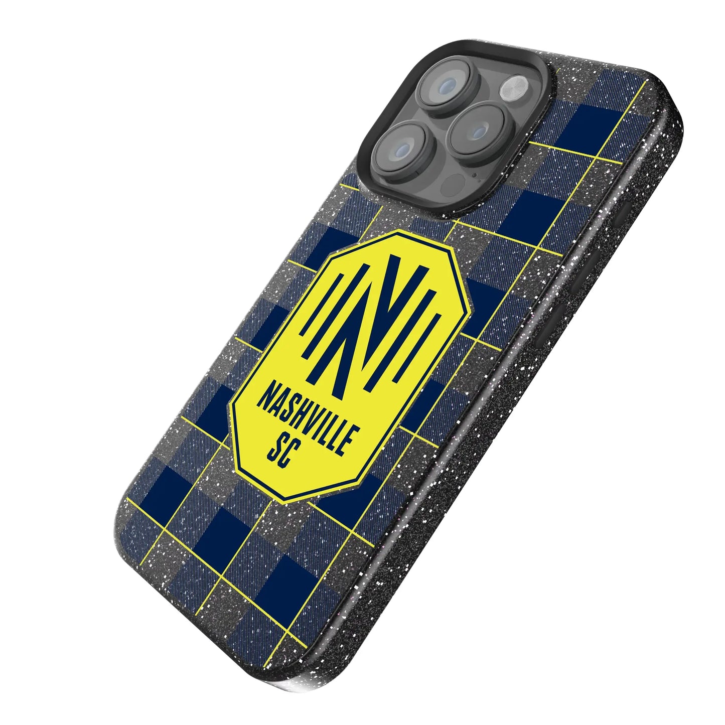 Nashville SC Plaid Black Bling Phone Case for Apple iPhone