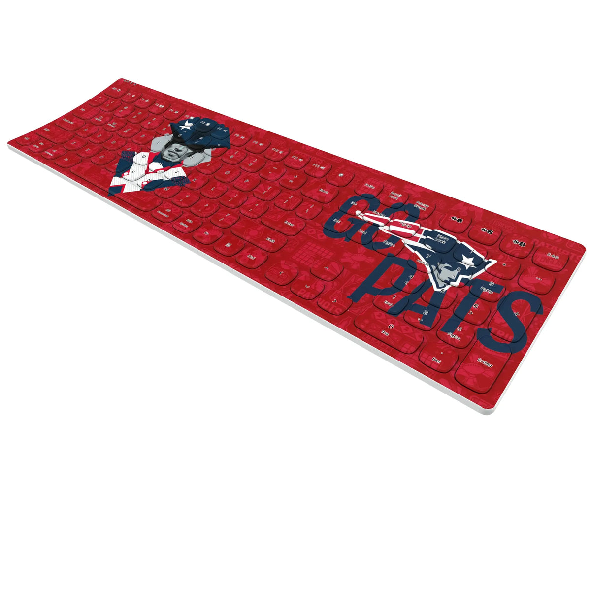 New England Patriots Deco Curved Wireless Keyboard