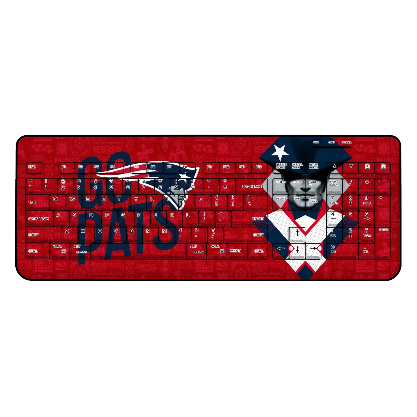 New England Patriots Deco Wireless USB Keyboard