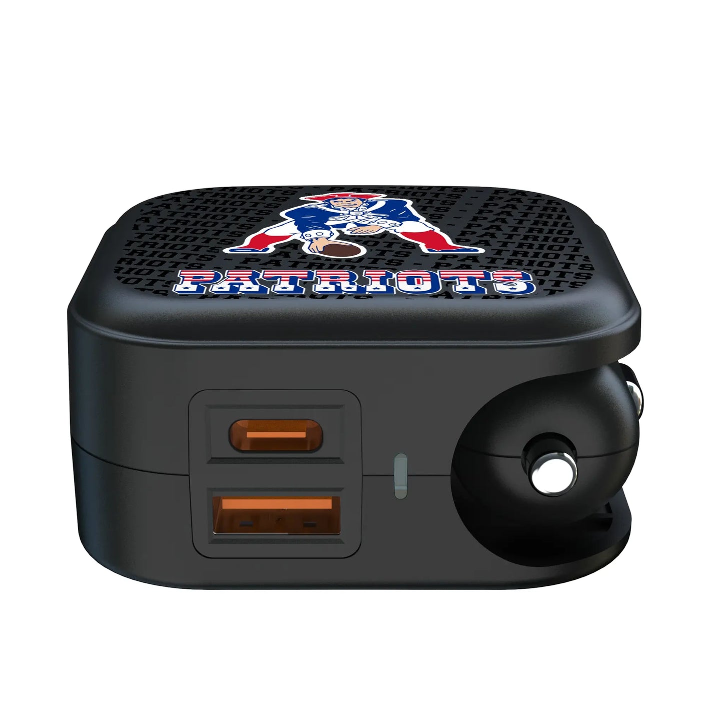 New England Patriots Historic Collection Text Backdrop 2 in 1 USB A/C Charger