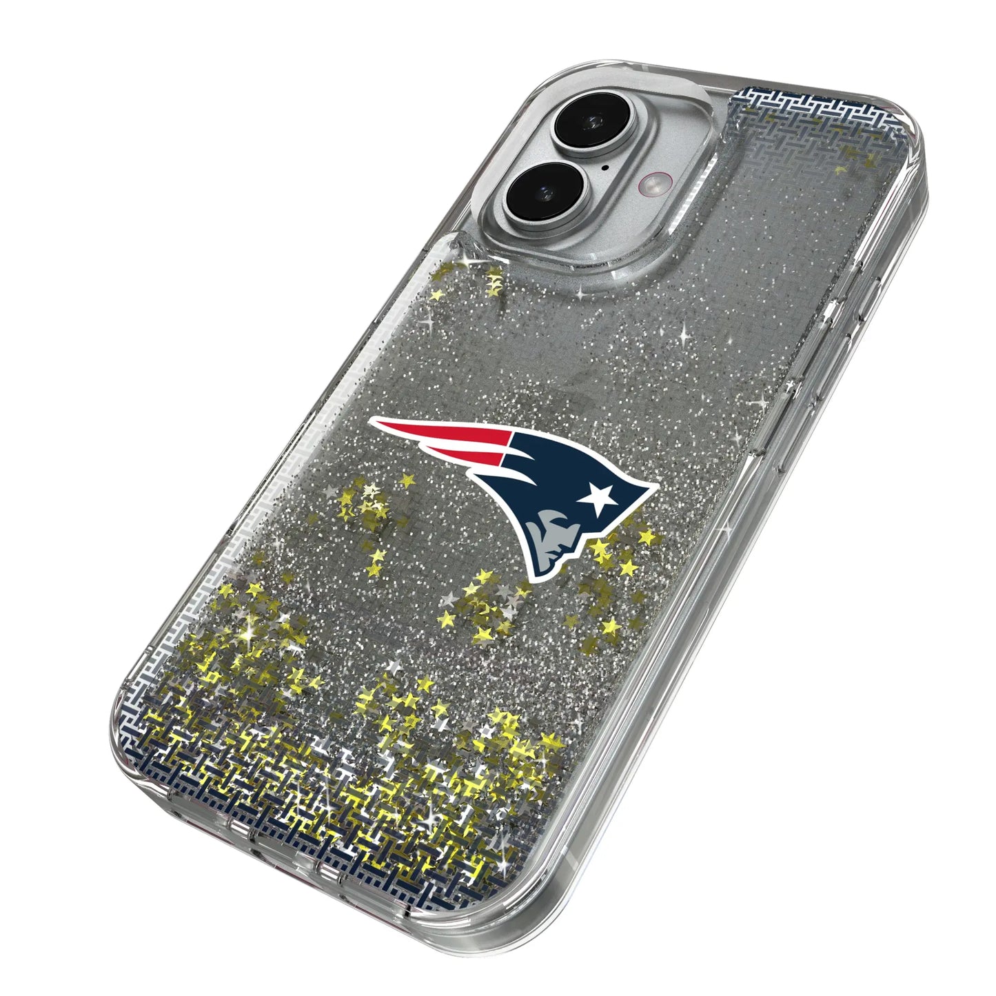 New England Patriots Linen Glitter Phone Case for Apple iPhone