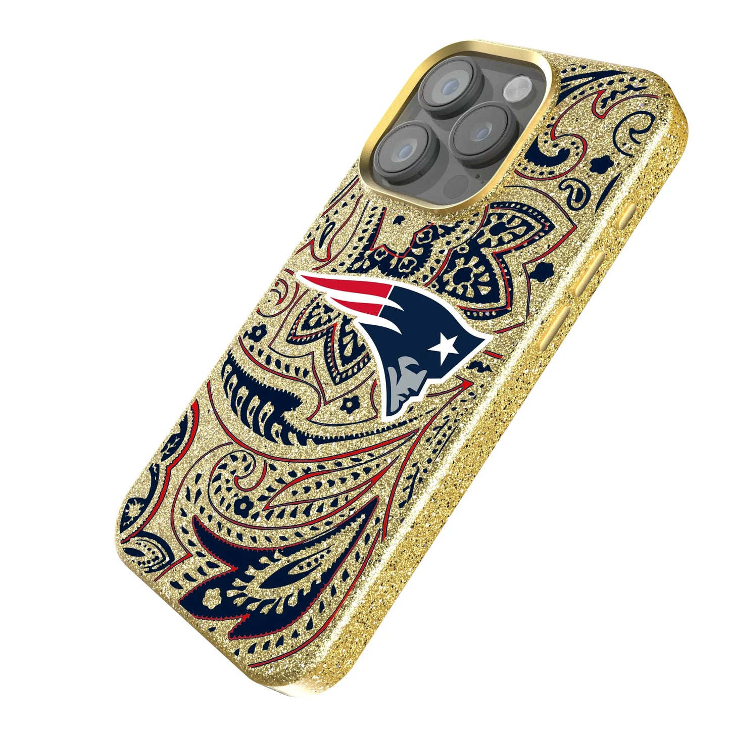 New England Patriots Paisley Bling Phone Case for Apple iPhone