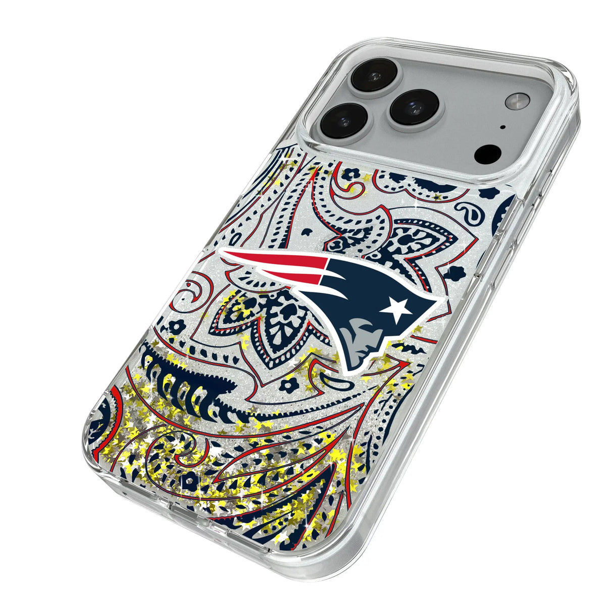New England Patriots Paisley Glitter Phone Case for Apple iPhone