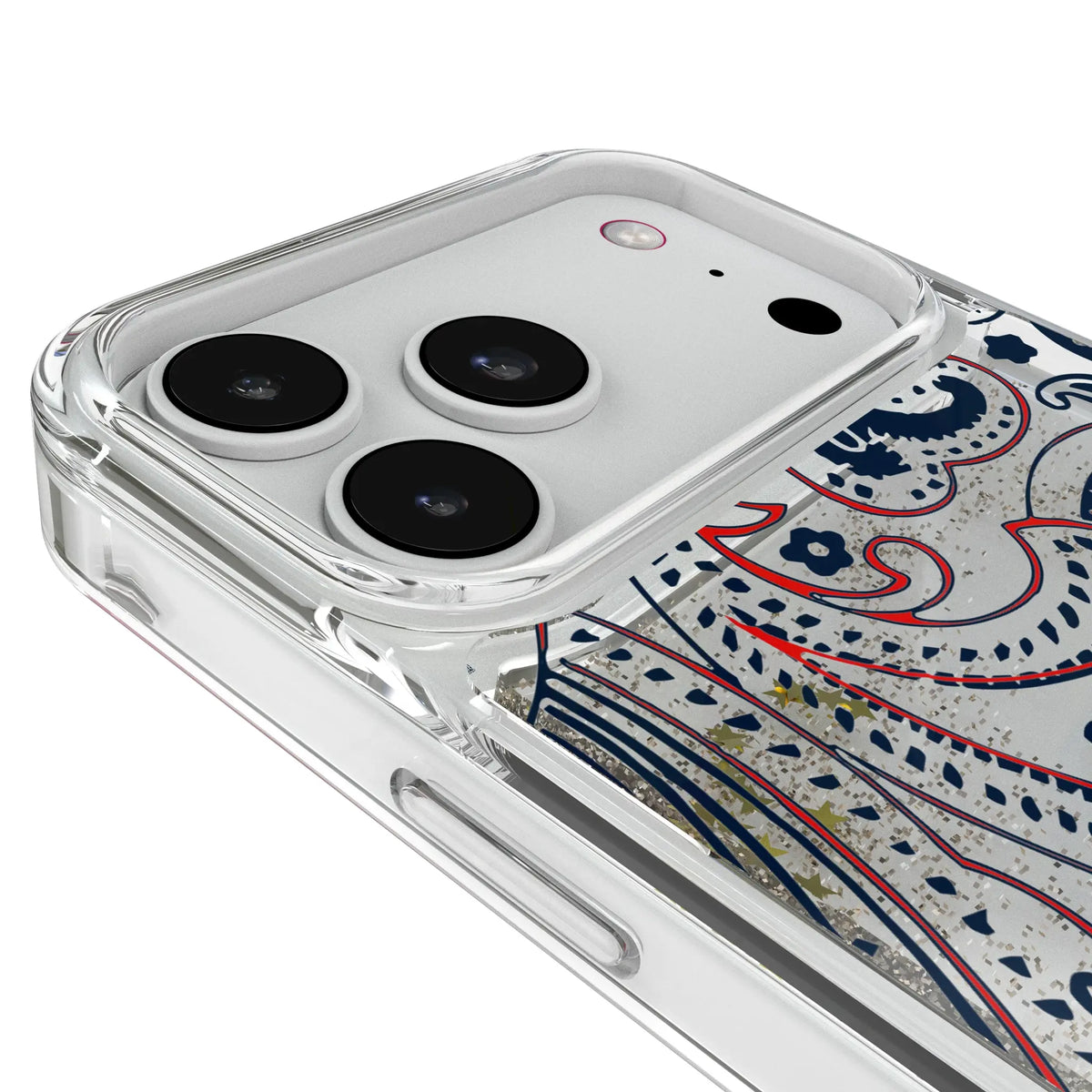 New England Patriots Paisley Glitter Phone Case for Apple iPhone