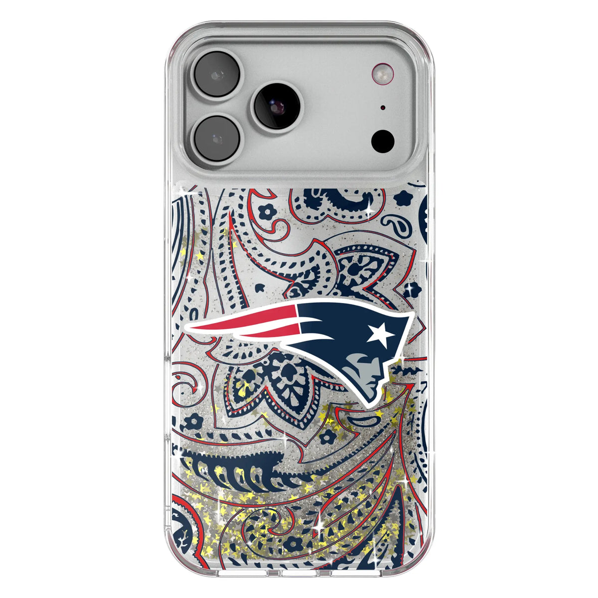 New England Patriots Paisley Glitter Phone Case for Apple iPhone