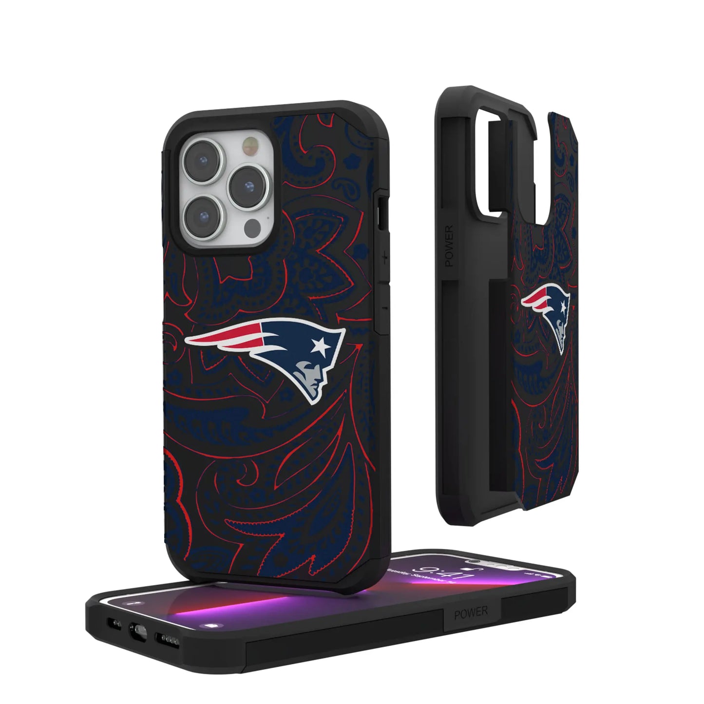 New England Patriots Paisley Rugged Phone Case for Apple iPhone