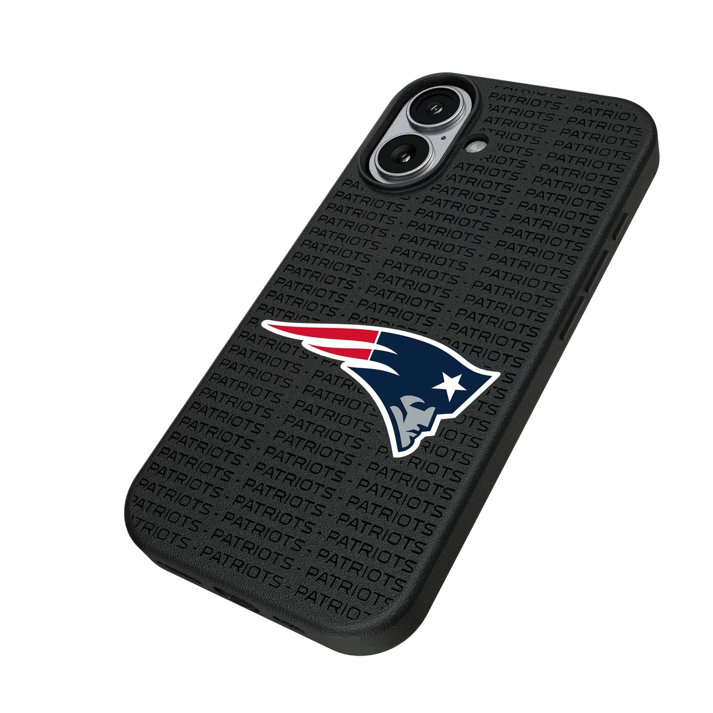 New England Patriots Text Backdrop MagSafe Compatible Phone Case for Apple iPhone