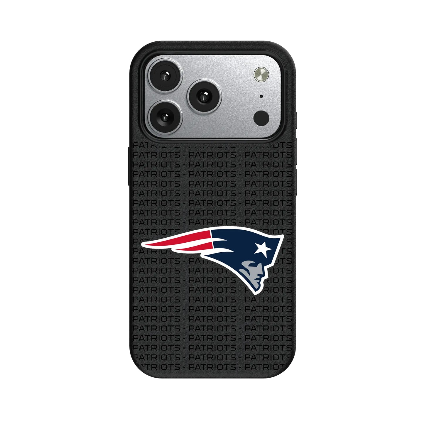 New England Patriots Text Backdrop MagSafe Compatible Phone Case for Apple iPhone
