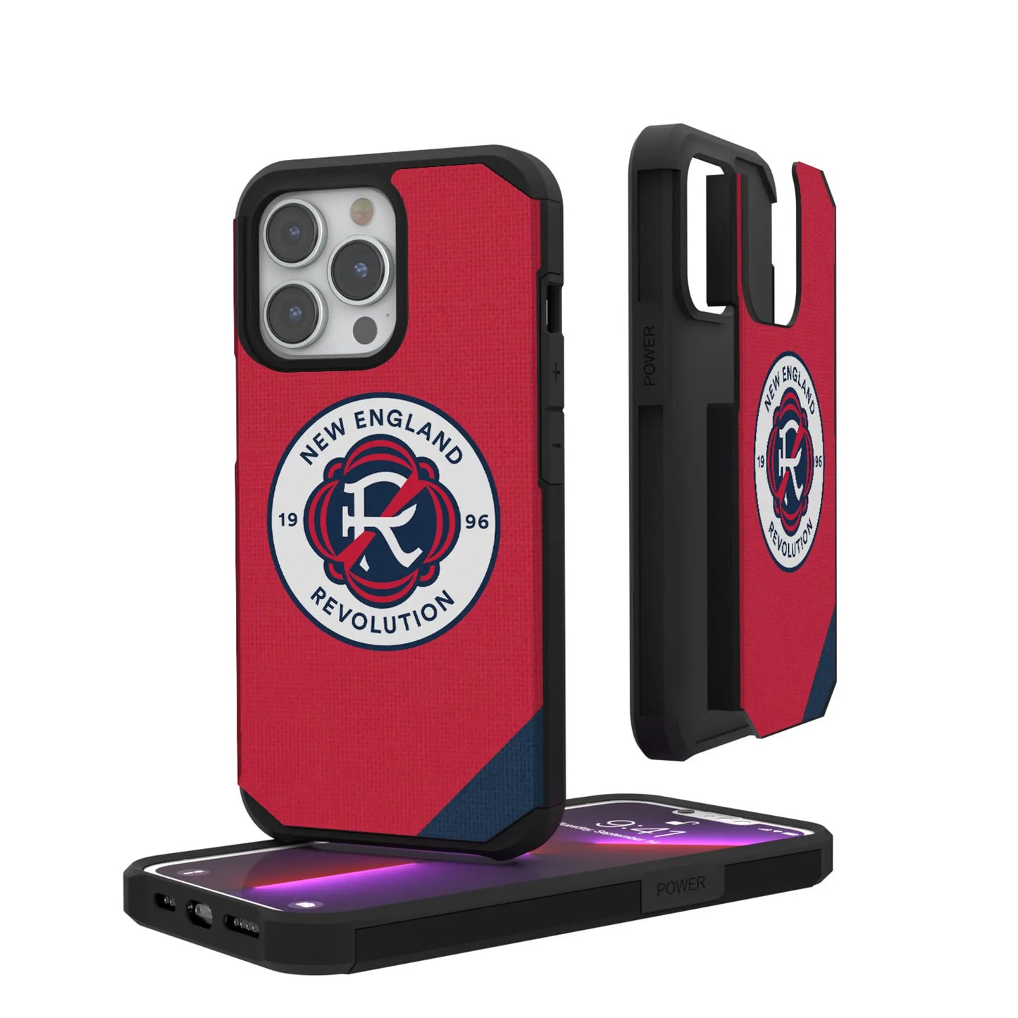 New England Revolution Diagonal Stripe Rugged Phone Case for Apple iPhone