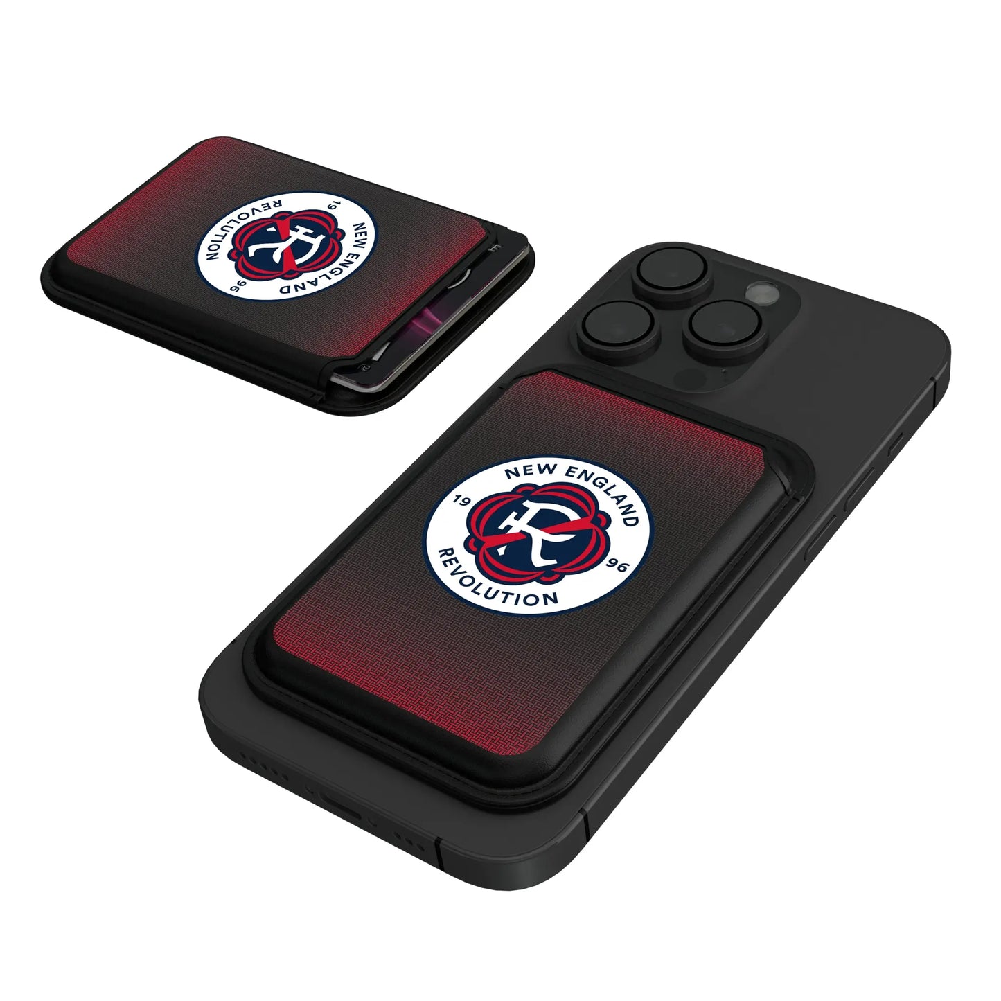 New England Revolution Linen Black Magnetic Credit Card Wallet
