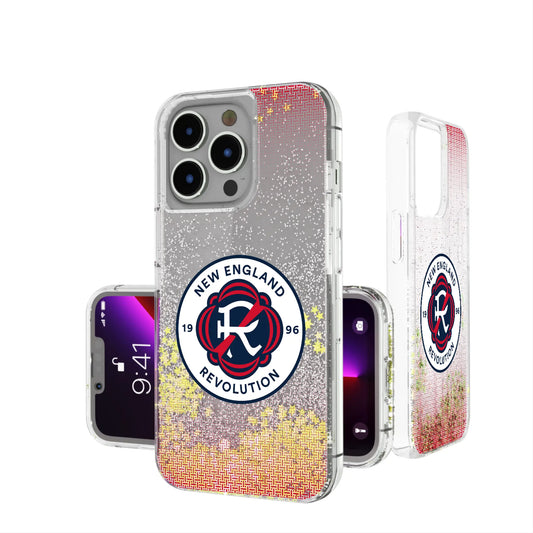 New England Revolution Linen Glitter Phone Case for Apple iPhone