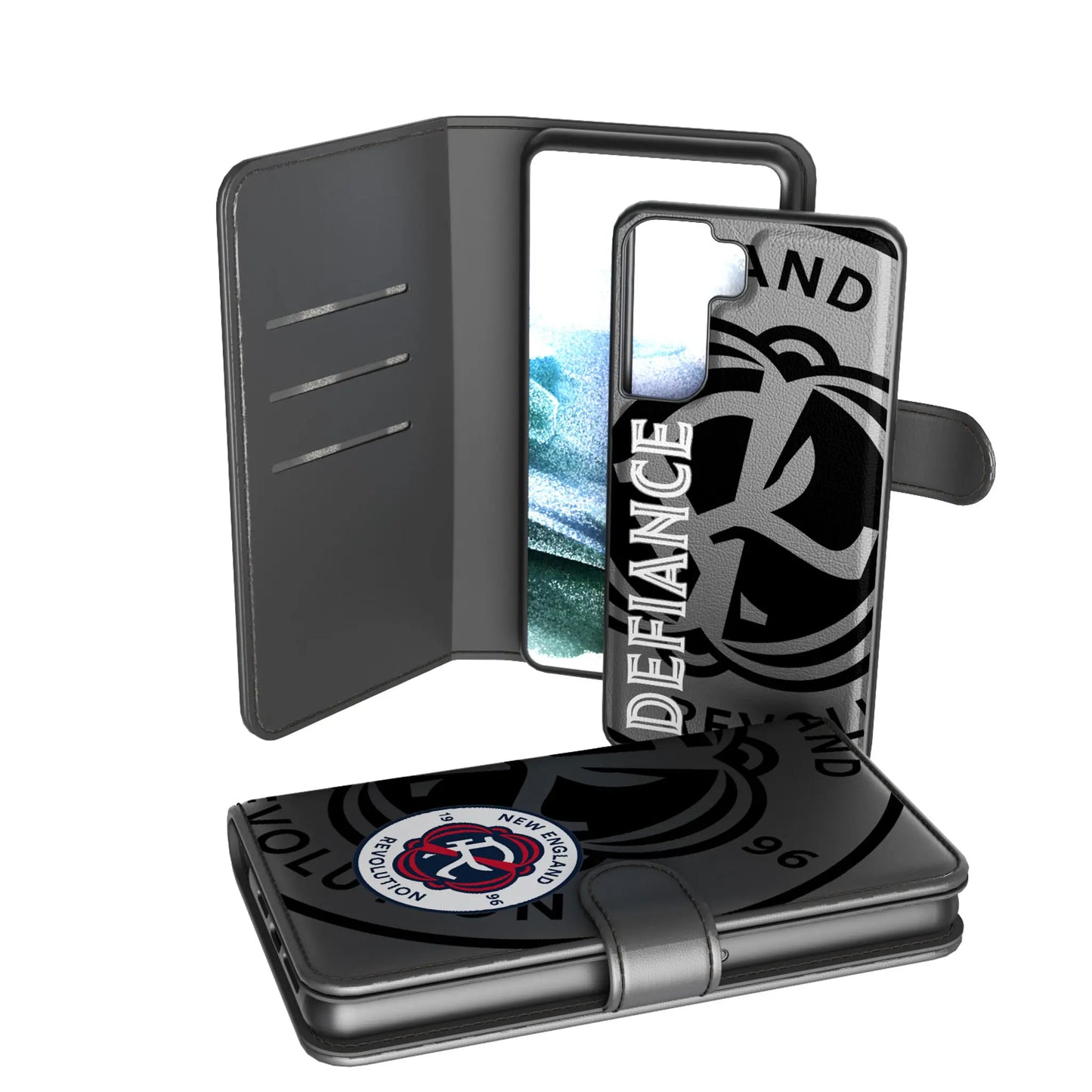 New England Revolution Monocolor Tilt Wallet Phone Case for Apple iPhone