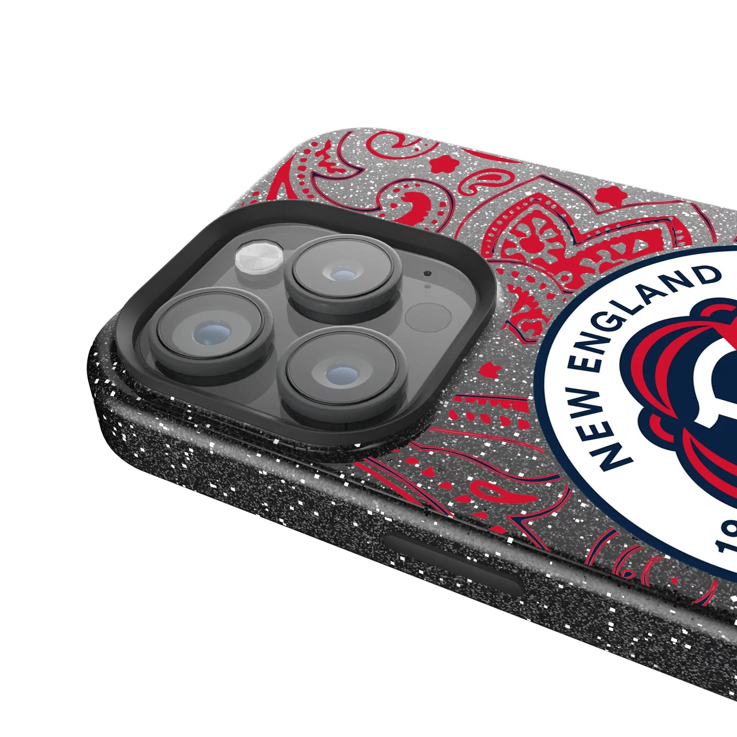 New England Revolution Paisley Black Bling Phone Case for Apple iPhone