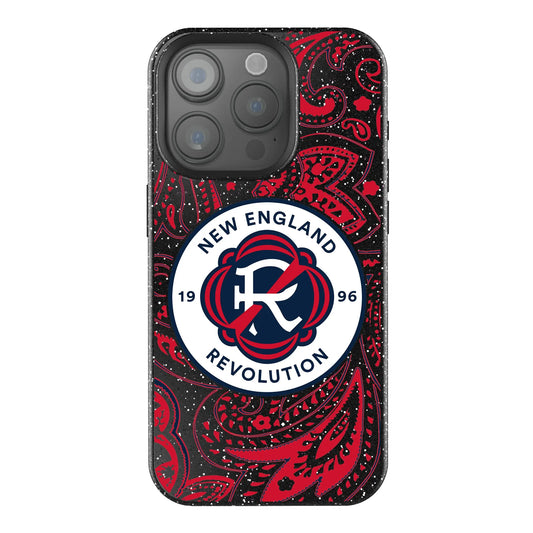 New England Revolution Paisley Black Bling Phone Case for Apple iPhone