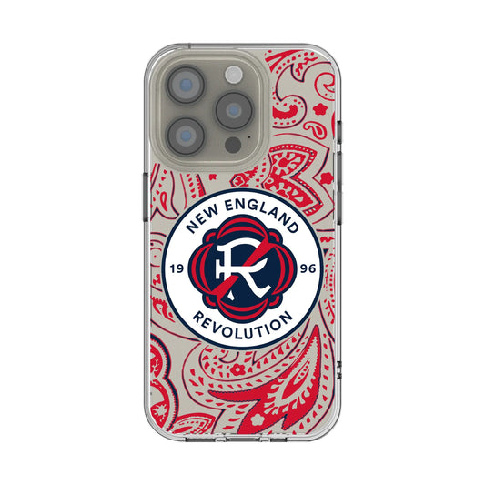 New England Revolution Paisley Clear Phone Case for Apple iPhone