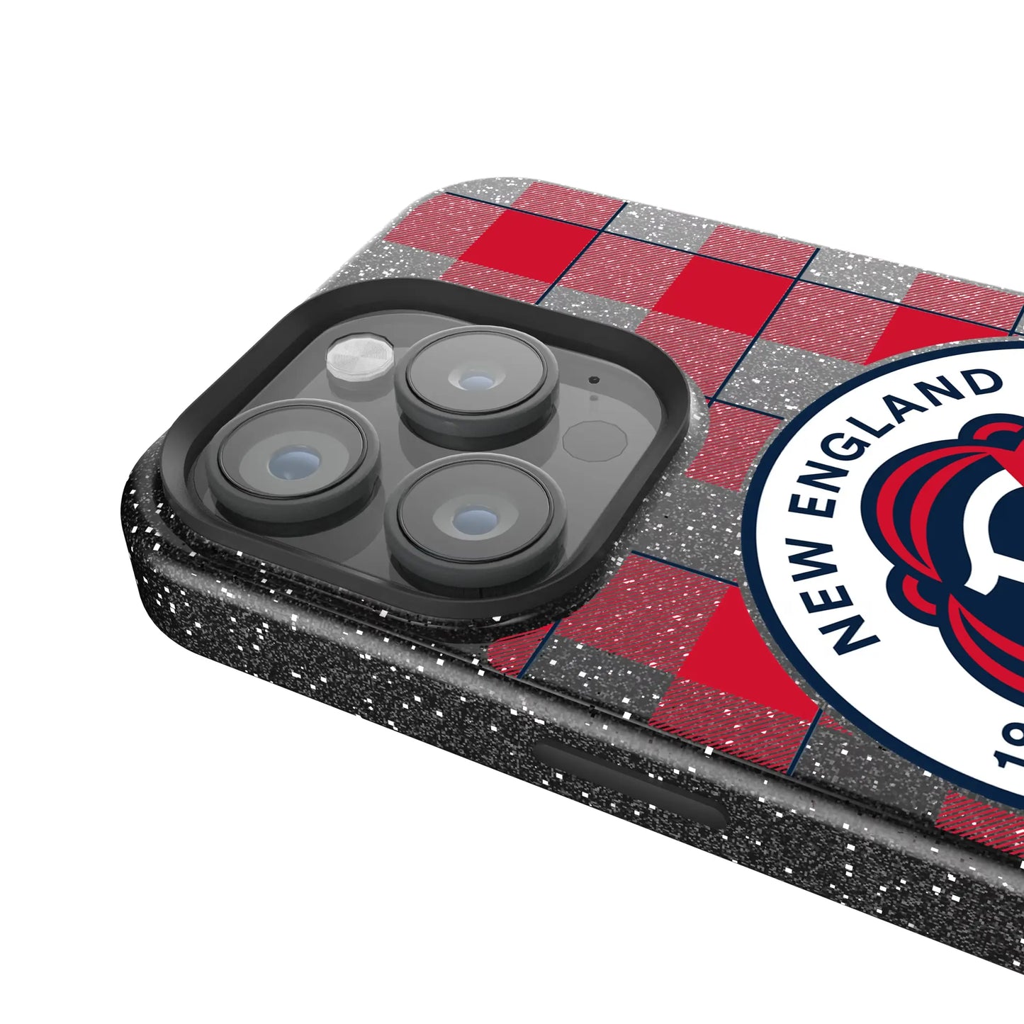 New England Revolution Plaid Black Bling Phone Case for Apple iPhone
