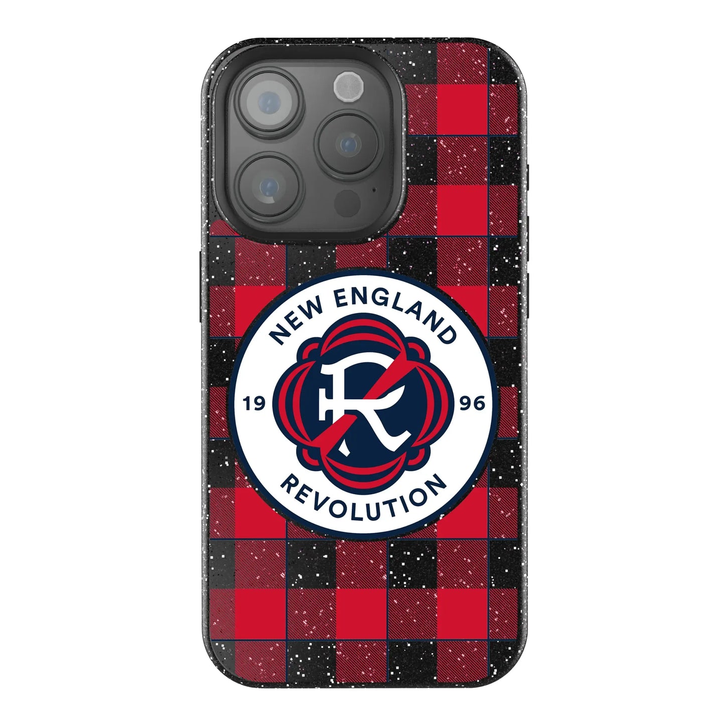 New England Revolution Plaid Black Bling Phone Case for Apple iPhone