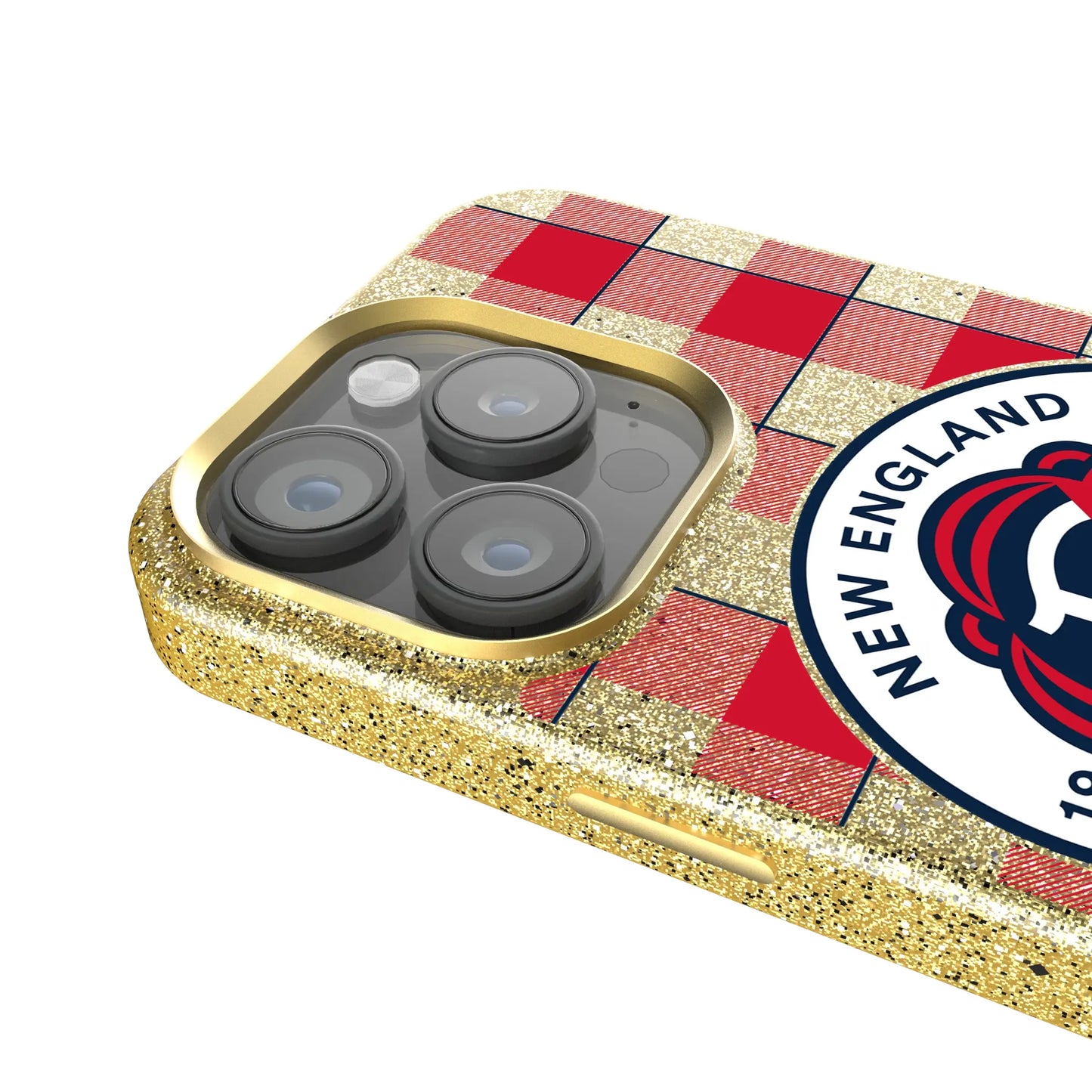 New England Revolution Plaid Bling Phone Case for Apple iPhone