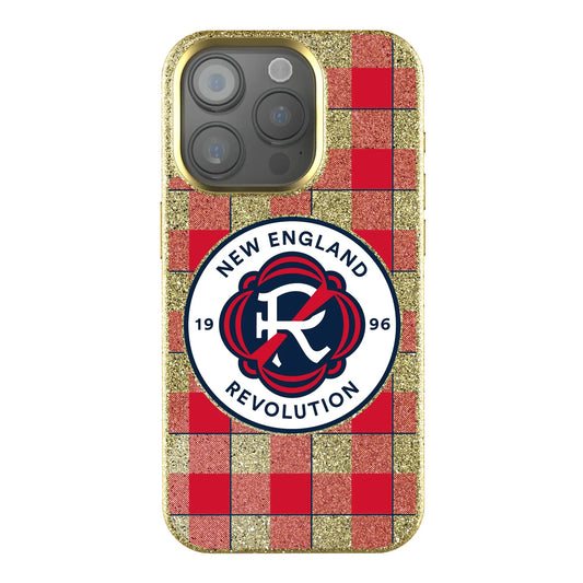 New England Revolution Plaid Bling Phone Case for Apple iPhone