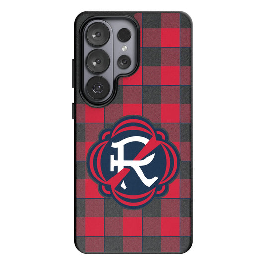 New England Revolution Plaid MagSafe Compatible Phone Case for Samsung Galaxy