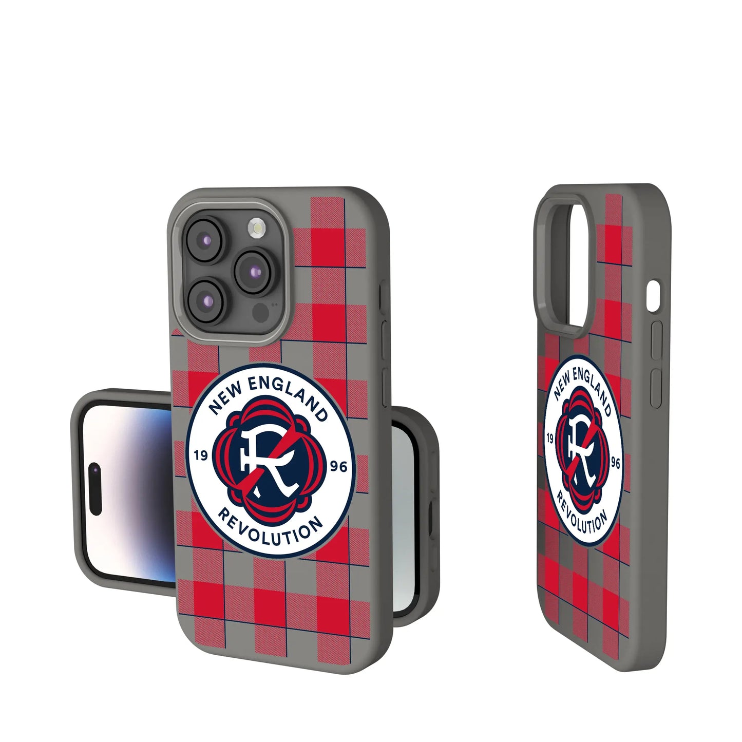 New England Revolution Plaid Soft Touch Phone Case for Apple iPhone