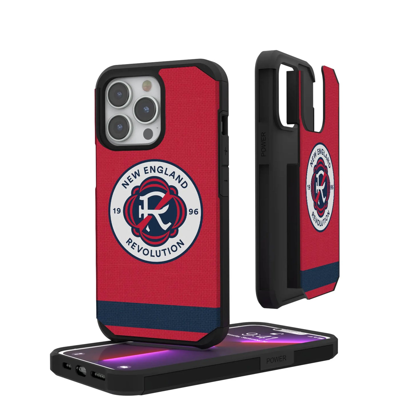 New England Revolution Stripe Rugged Phone Case for Apple iPhone