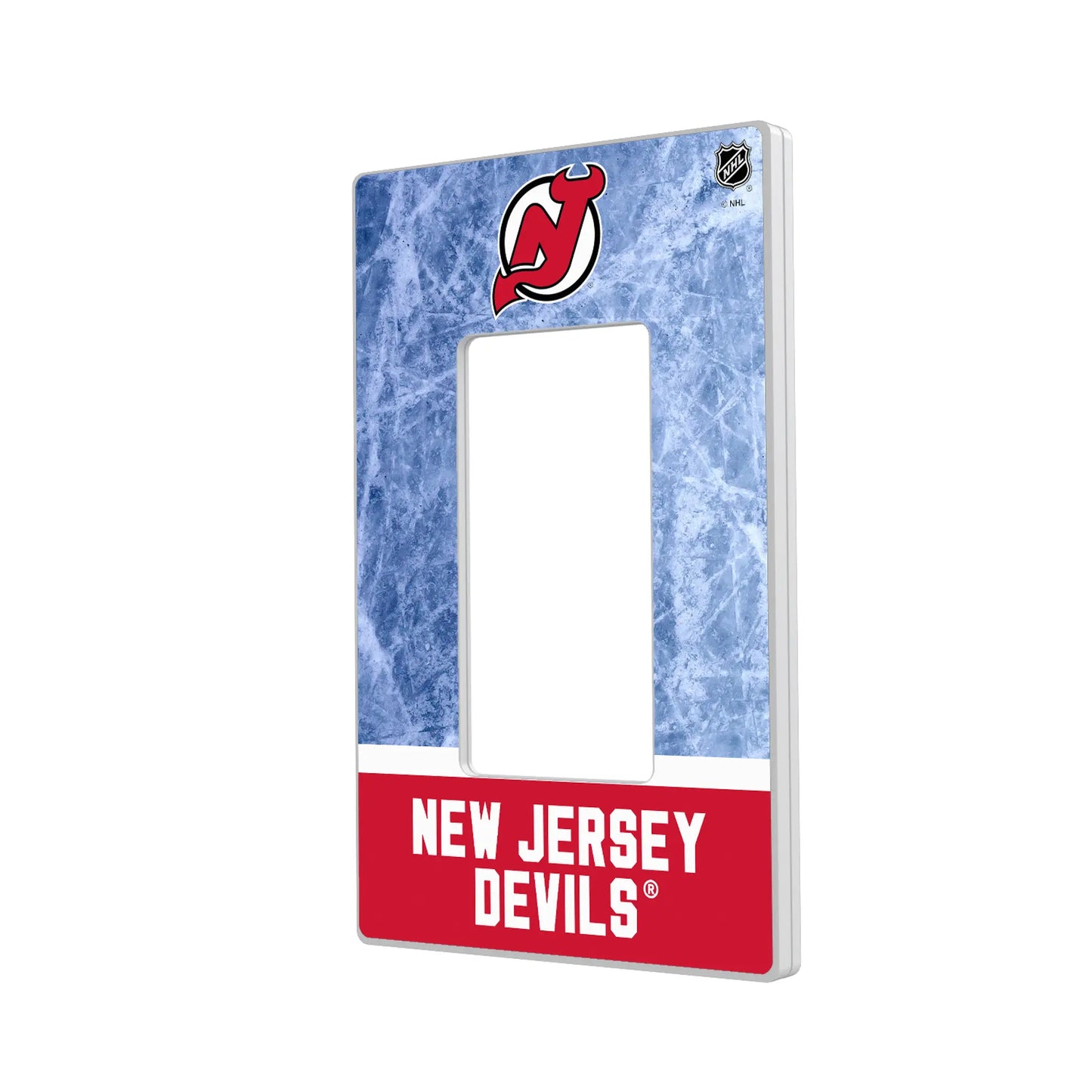 New Jersey Devils Ice Wordmark Hidden-Screw Light Switch Plate