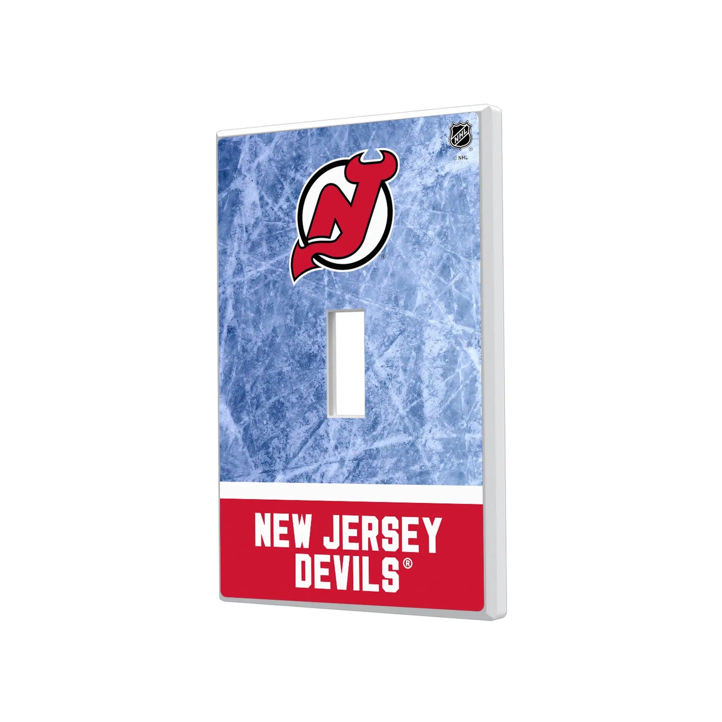 New Jersey Devils Ice Wordmark Hidden-Screw Light Switch Plate