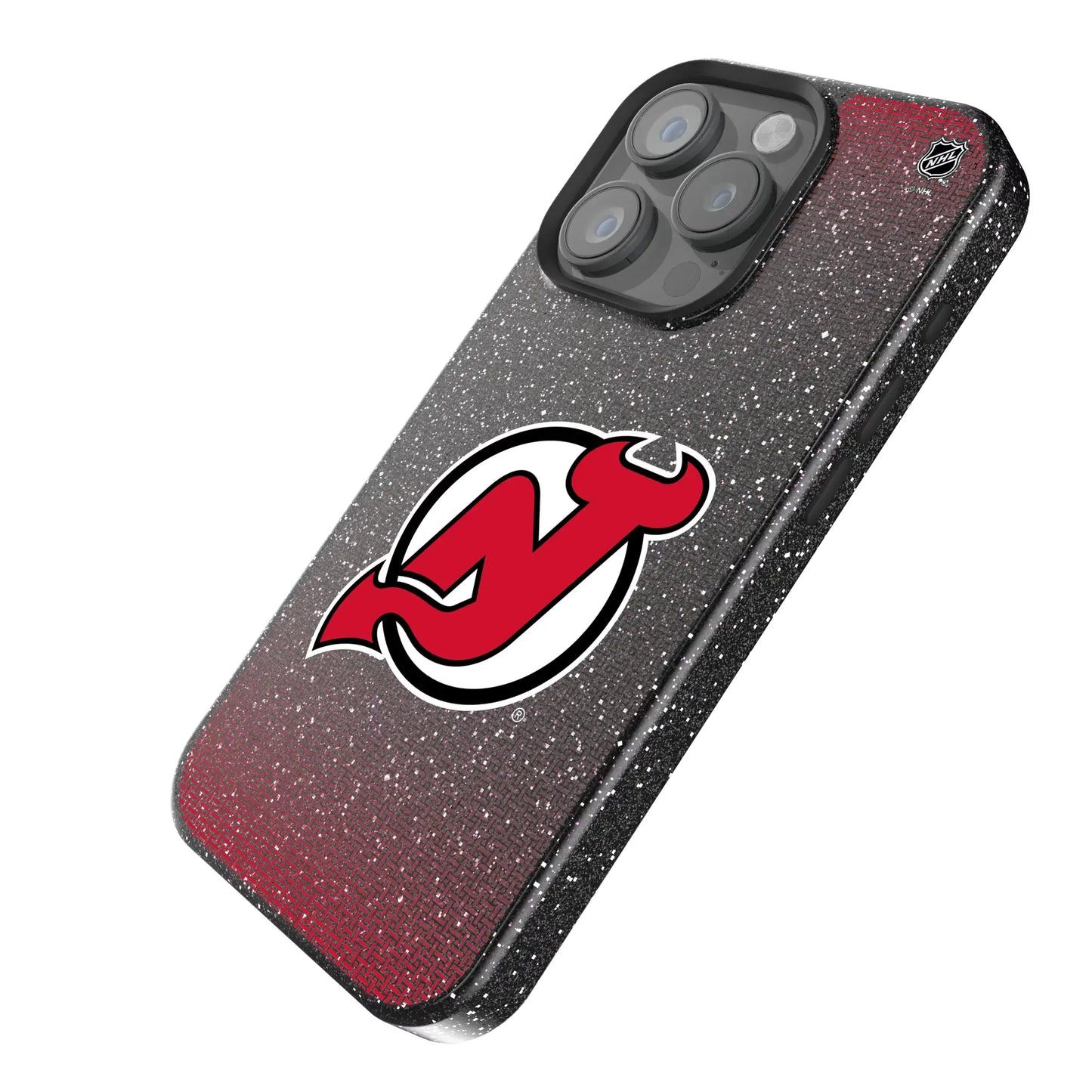 New Jersey Devils Linen Black Bling Phone Case for Apple iPhone