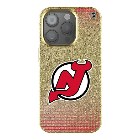New Jersey Devils Linen Bling Phone Case for Apple iPhone