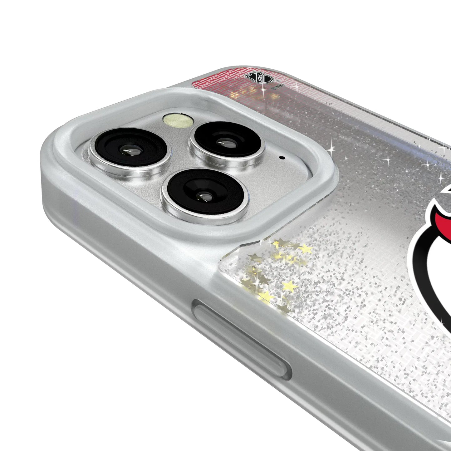 New Jersey Devils Linen Glitter Phone Case for Apple iPhone