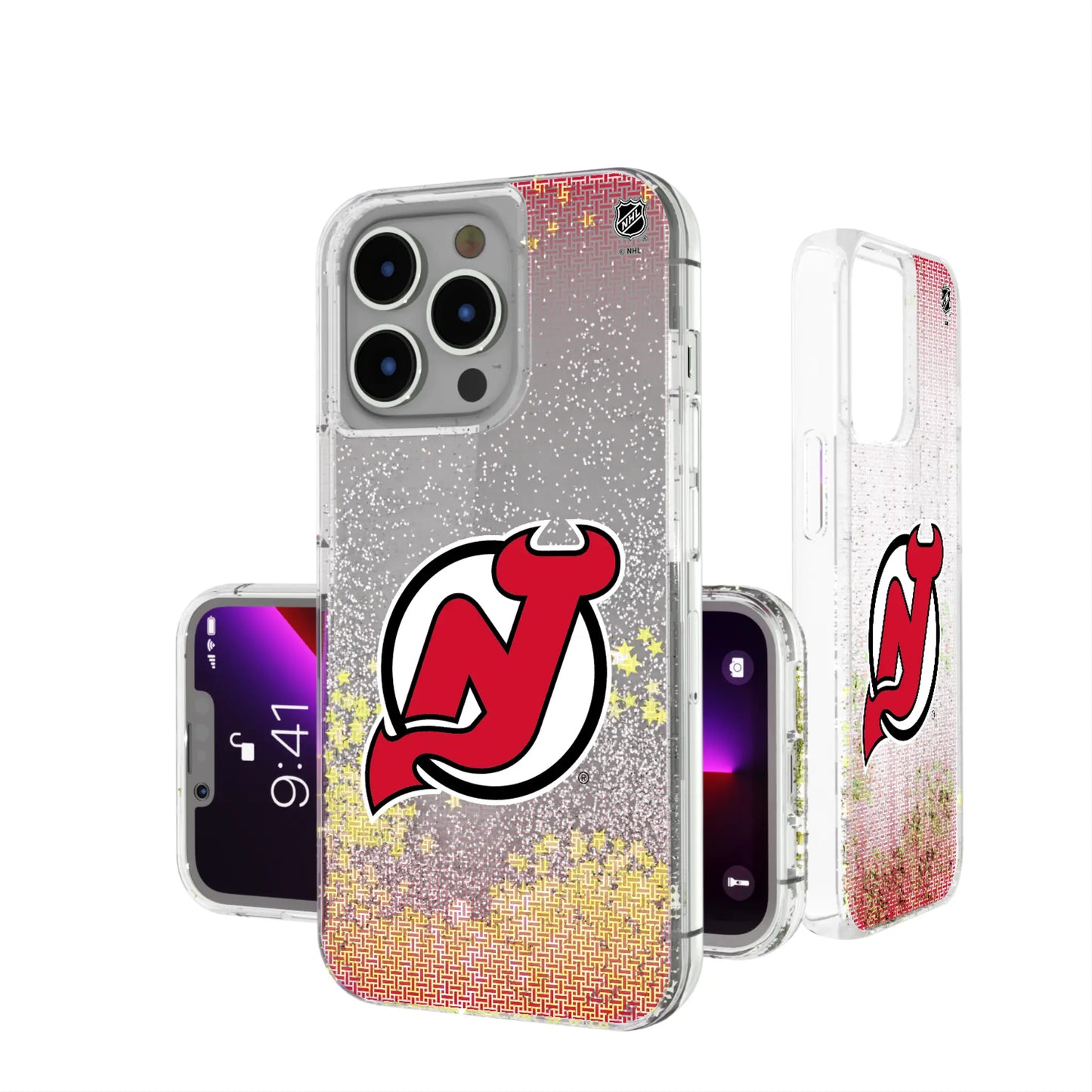 New Jersey Devils Linen Glitter Phone Case for Apple iPhone
