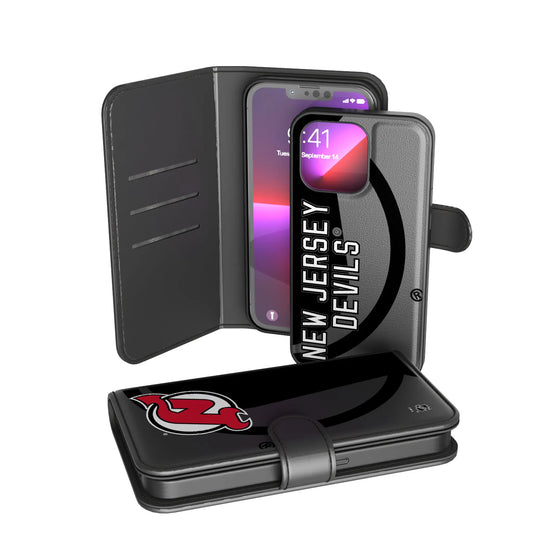 New Jersey Devils Monocolor Tilt Wallet Phone Case for Apple iPhone