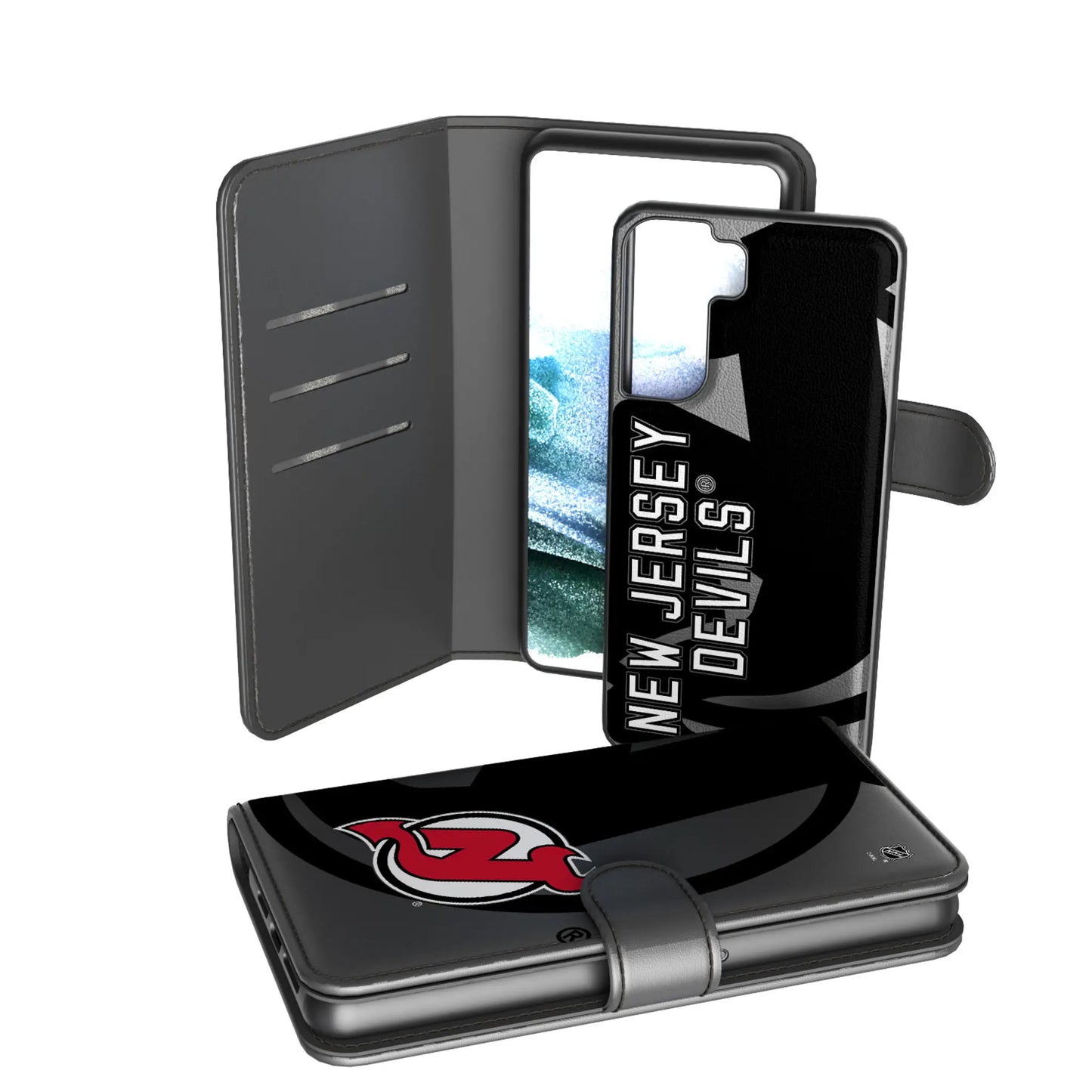 New Jersey Devils Monocolor Tilt Wallet Phone Case for Apple iPhone