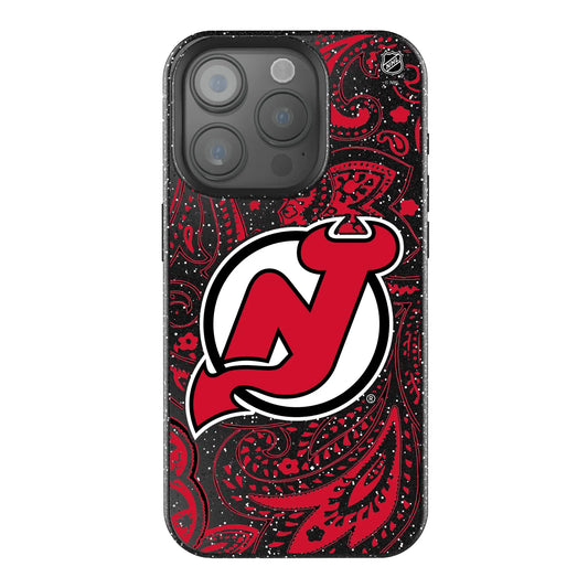 New Jersey Devils Paisley Black Bling Phone Case for Apple iPhone