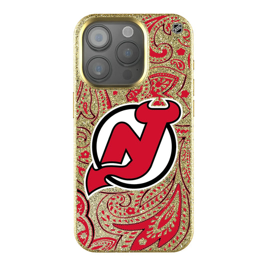 New Jersey Devils Paisley Bling Phone Case for Apple iPhone
