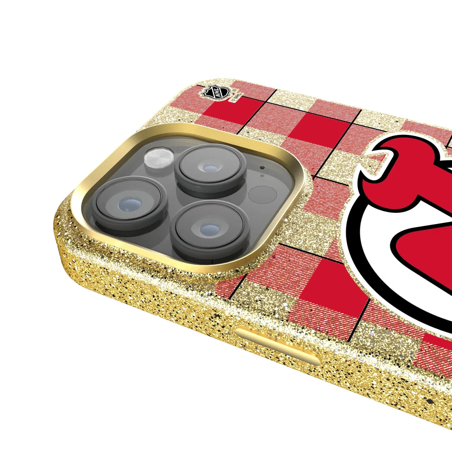 New Jersey Devils Plaid Bling Phone Case for Apple iPhone