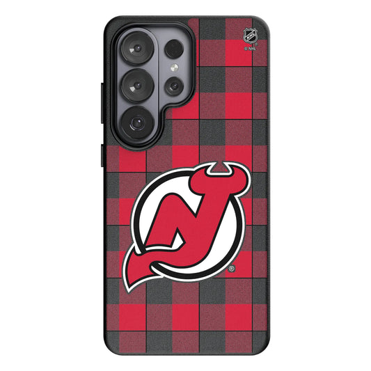 New Jersey Devils Plaid MagSafe Compatible Phone Case for Samsung Galaxy