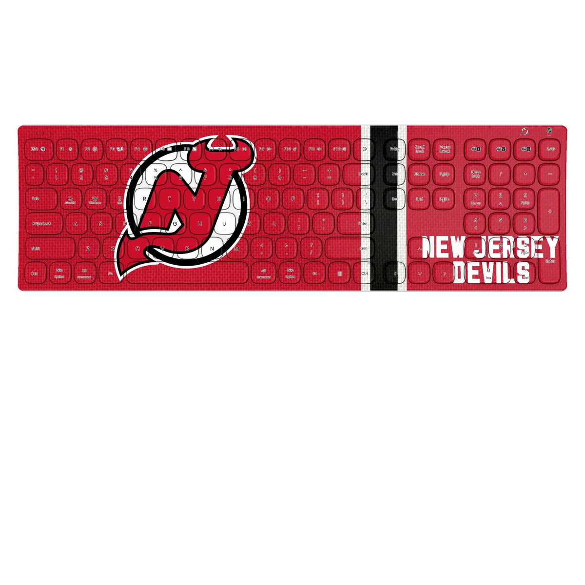New Jersey Devils Stripe Curved Wireless Keyboard