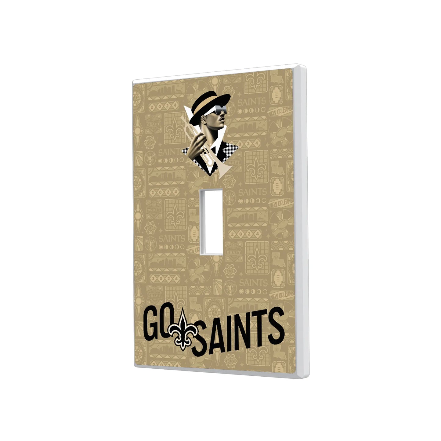 New Orleans Saints Deco Hidden-Screw Light Switch Plate